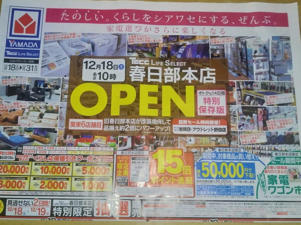 ヤマダデンキ テックランド岩槻店　チラシ