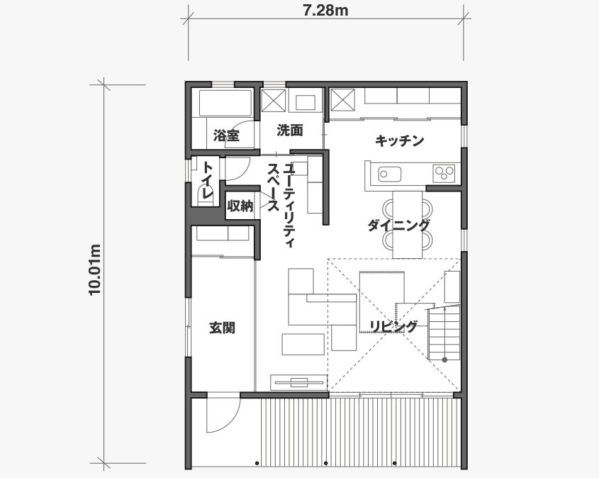 木の家　モデルハウス1F