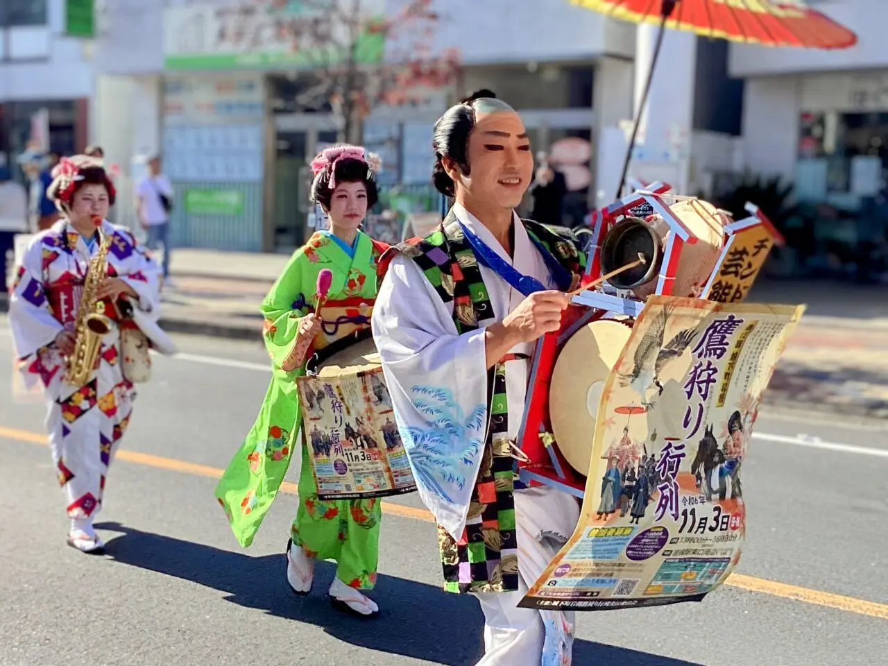 ちんどん屋　鷹狩り行列