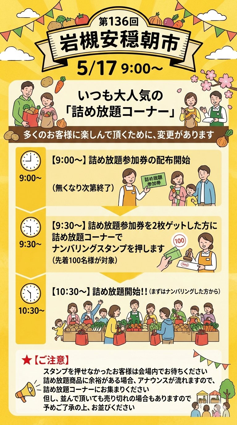 詰め放題コーナー　岩槻安穏朝市